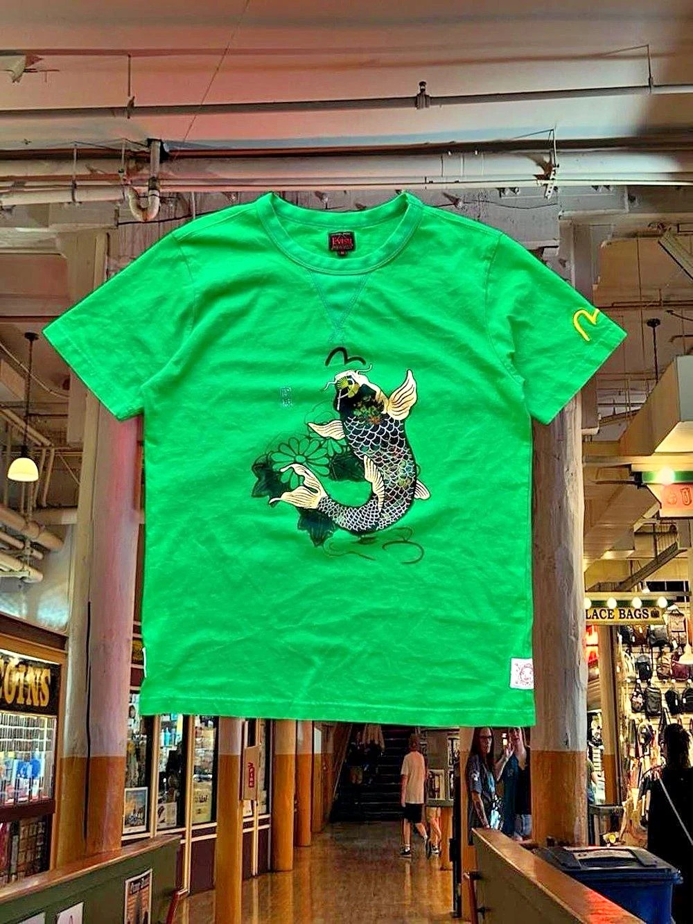 Evisu Graphic Short Sleeve Tee Green Size Medium